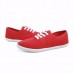 Womens Solid Color Canvas Lace Up Casual Flats Loafers