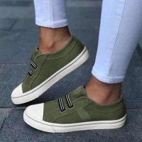 Women Large Size Canvas Sneakers Elastic Band Casual Flats