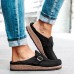 Women Casual Comfy Suede Large Size Round Toe Backless Flats