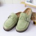 Women Casual Comfy Suede Large Size Round Toe Backless Flats