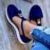 Women Tassel Decoration Cutout Round Toe Comfy Flats