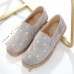 Women Casual Suede Round Toe Star Embroidered Espadrilles Fisherman's Flats Loafers