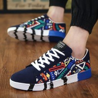 New Arrival Spring and Summer Fashion Personality Printed Breathable Casual Canvas Skate Shoes