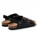 summer trend male cork beach clip feet couple leather sandals