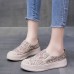 Women Casual Floral Embroidered Lace Platform Lazy Sneakers