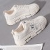 Women Casual Letter Tape Lace Up Comfy Chunky Sneakers