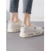 Women Casual Letter Tape Lace Up Comfy Chunky Sneakers