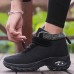 Women Outdoor Mesh Warm Lining Hook Loop Cushion Platform Sneakers