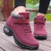 Women Outdoor Mesh Warm Lining Hook Loop Cushion Platform Sneakers