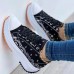 Large Size Women Embroidered Casual Comfy Platform Canvas Shoes