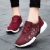 Women Casual Embroidery Flowers Knitted Lightweight Breathable Sneakers