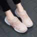 Women Casual Embroidery Flowers Knitted Lightweight Breathable Sneakers