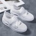 Women Brief Fabric Hollow Out Breathable Soft Sole Cushioned Casual Sports Shoes